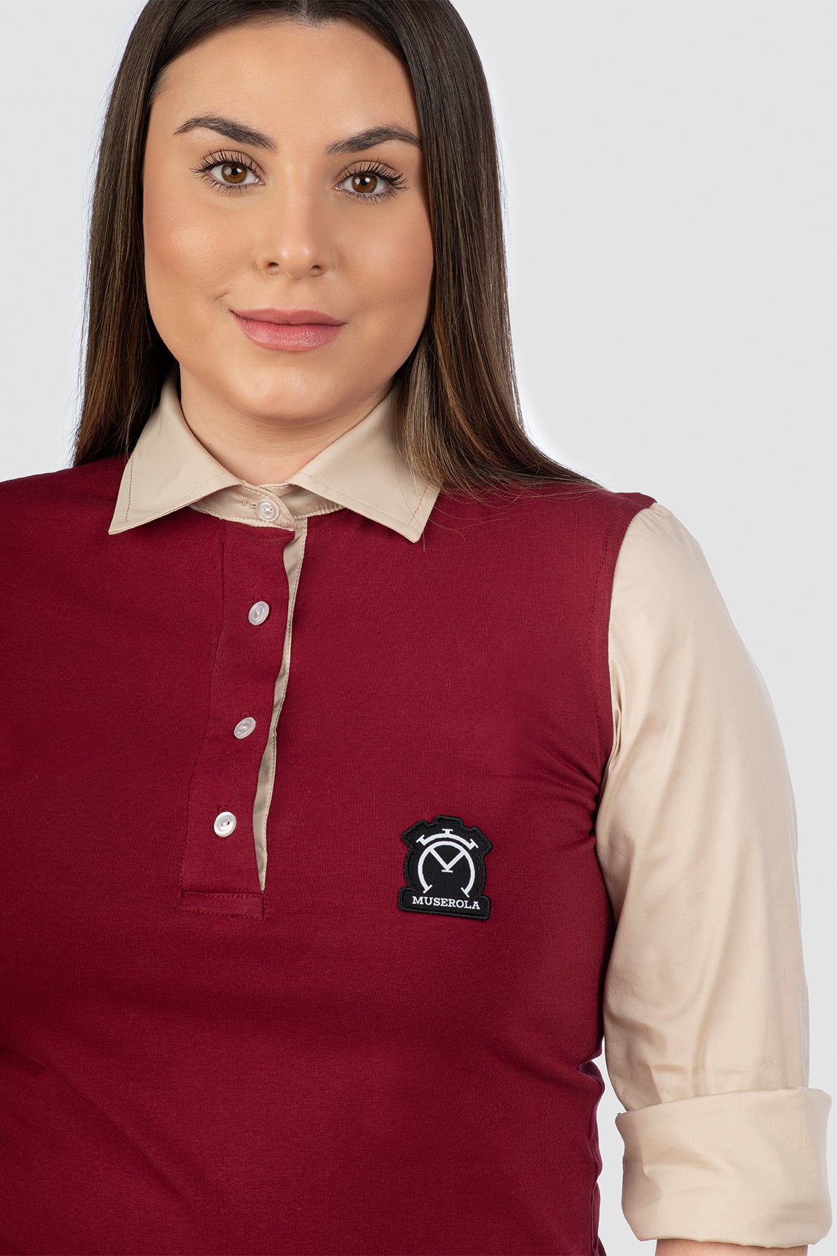 Poleka Muserola | Burdeos / Beige (Mujer)