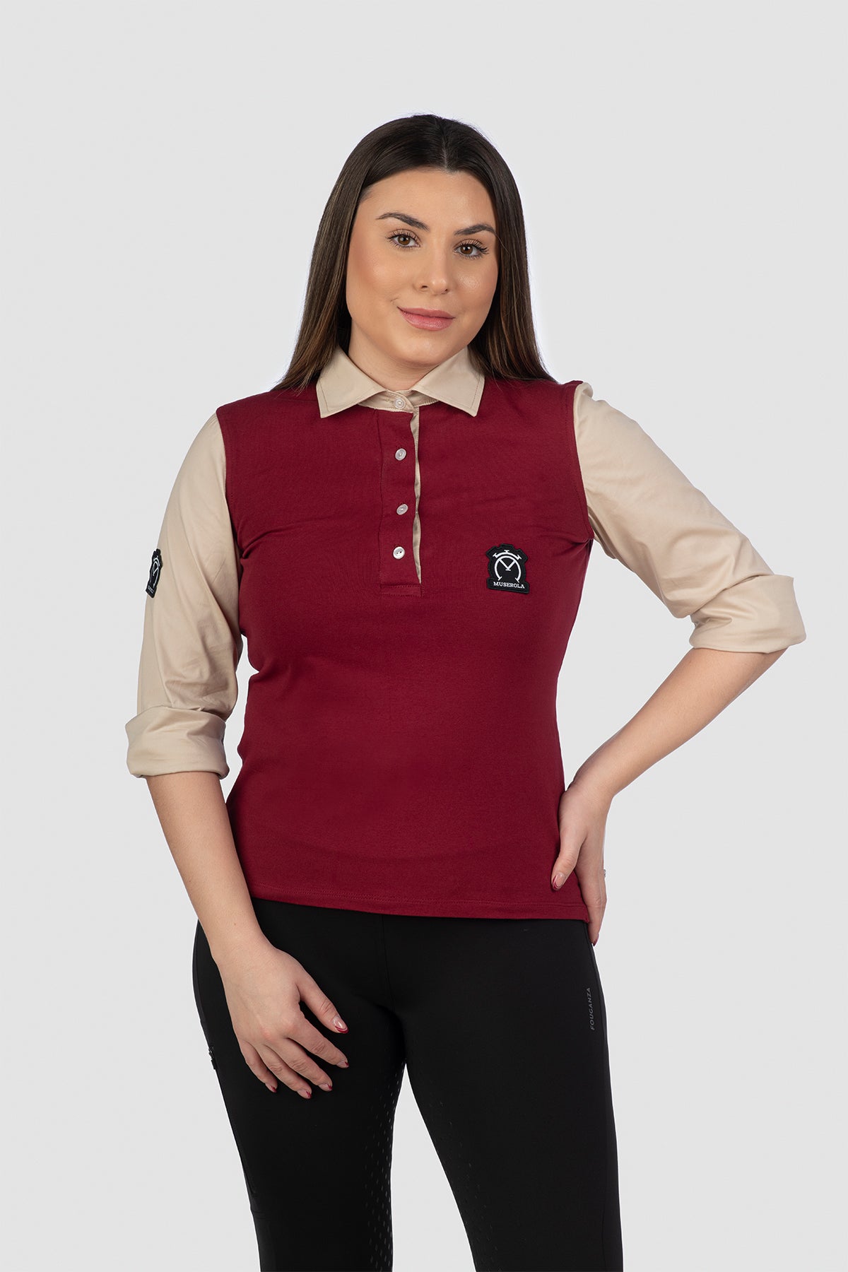 Poleka Muserola | Burdeos / Beige (Mujer)