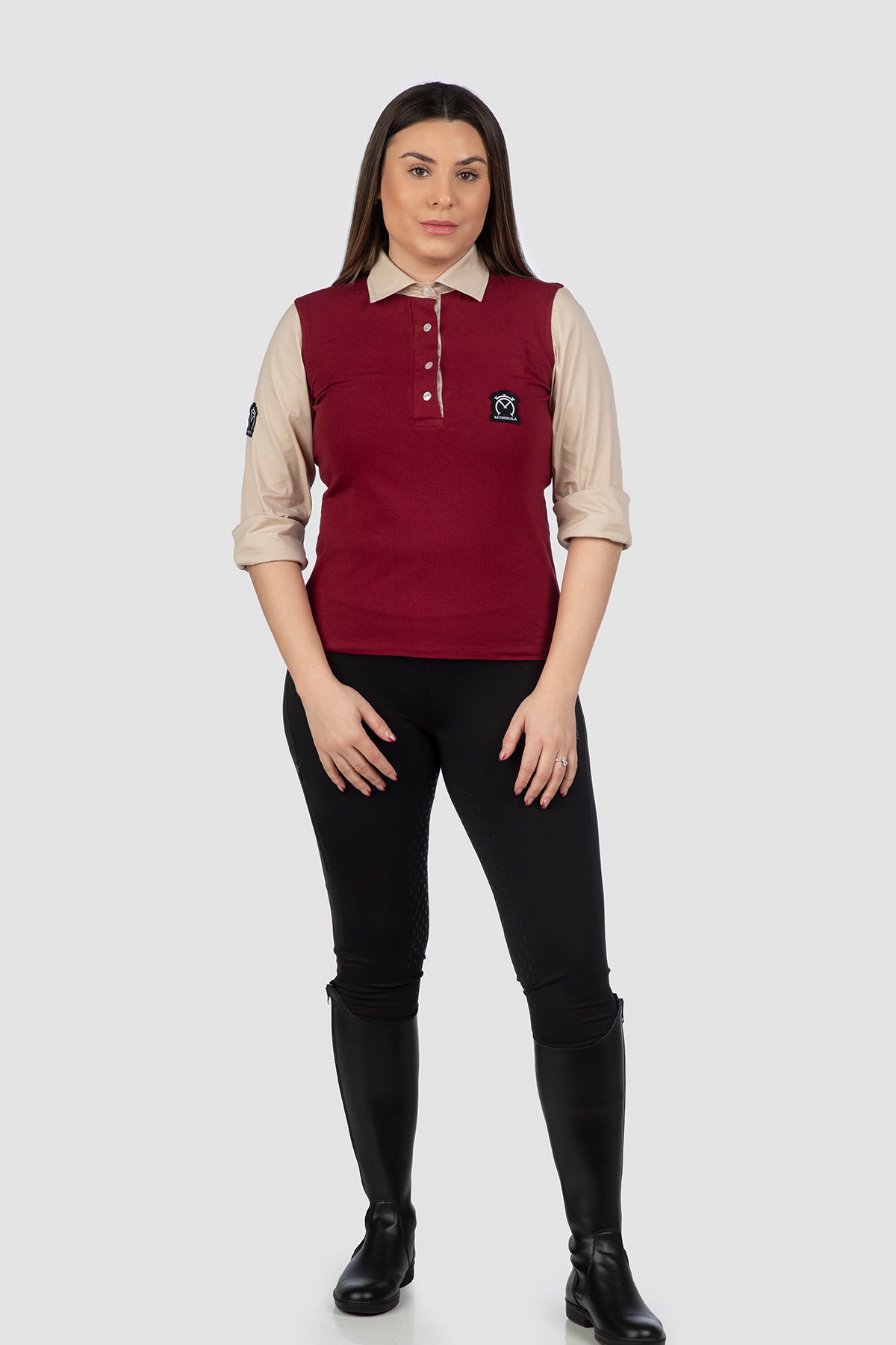 Poleka Muserola | Burdeos / Beige (Mujer)