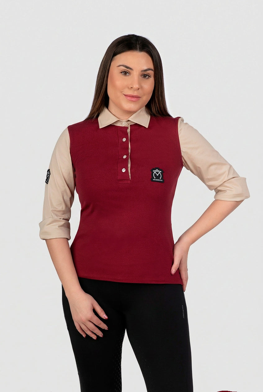 Poleka Muserola | Burdeos / Beige (Mujer)