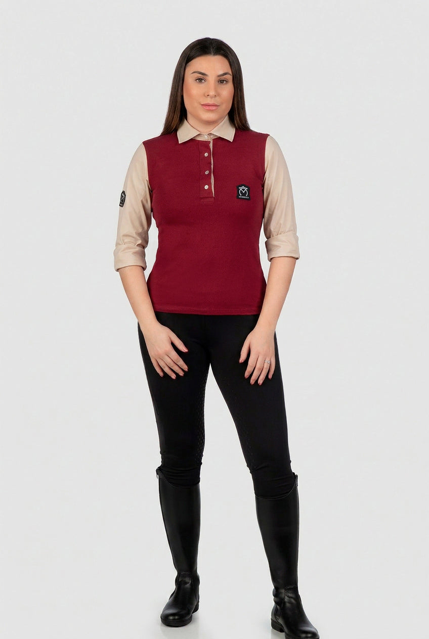 Poleka Muserola | Burdeos / Beige (Mujer)